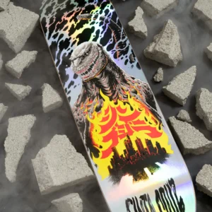 8.5in Godzilla Shin Knox Firepit Santa Cruz Skateboard Deck